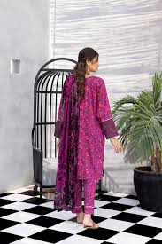 Regalia 3PC Printed Linen Suit With Palachi Shawl-ST-LP003