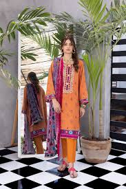 Regalia 3PC Printed Linen Suit With Palachi Shawl-ST-LP004