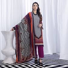 Regalia 3PC Printed Linen Suit With Palachi Shawl-ST-LP005