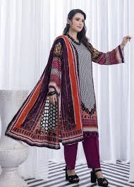 Regalia 3PC Printed Linen Suit With Palachi Shawl-ST-LP005