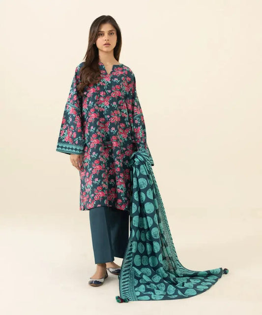 Sapphire 3PC Printed Khaddar Suit - ST-70614