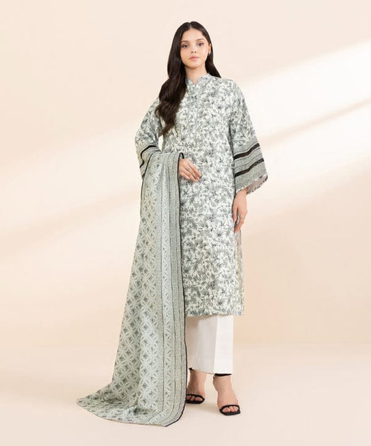 Sapphire 3PC Printed Khaddar Suit - ST-70617