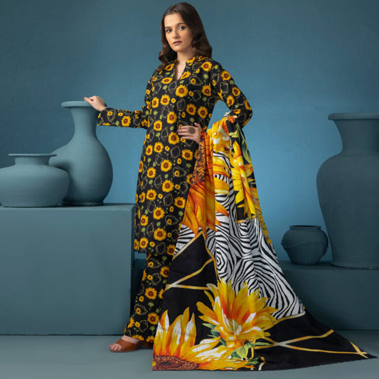 Regalia Textiles 3PC Printed Khaddar Suit With Shawl ST-RTP-5328